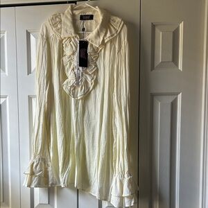 Cream Ruffled Blouse